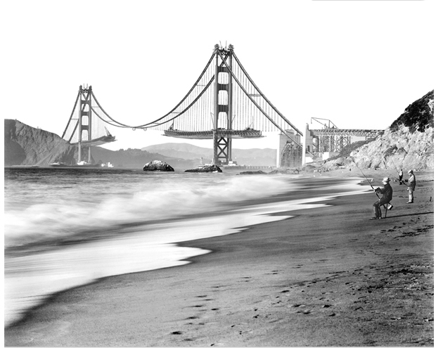 231 Construction of Golden Gate Br. with fishermen nearby