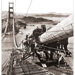 Golden Gate Bridge Construction - Iron Workers Wrapping the Cables #32
